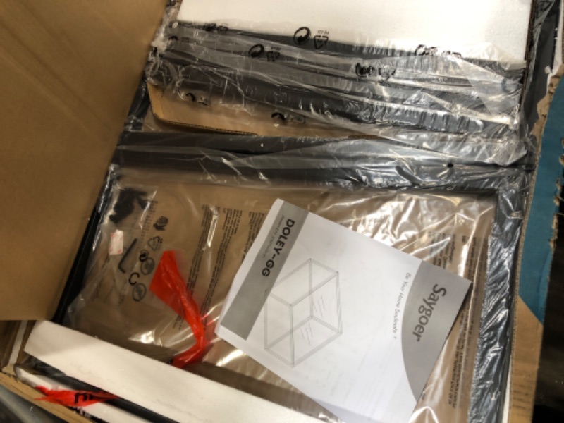 Photo 1 of SAYGOER Black Glass Coffee Table Small Modern Coffee Tables 26.7in Square Tempered Glass-Top Accent Center Table for Living Room Home Office with Black Metal Frame Easy Assembly Black Coffee Table