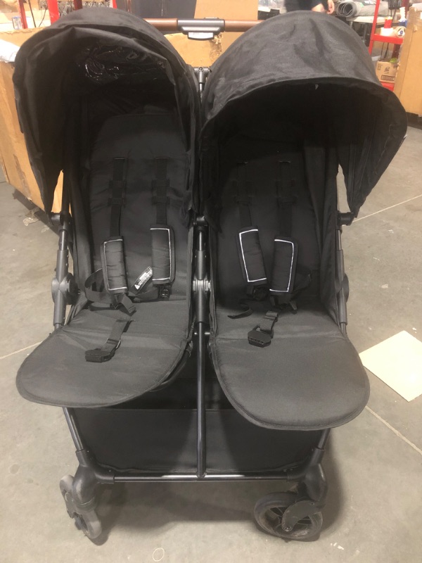 Photo 2 of **USED/DIRTY**
Cruzer Double Stroller – Lightweight Side by Side with Reclining Seats, Extendable Canopies and Flat Fold, Black
