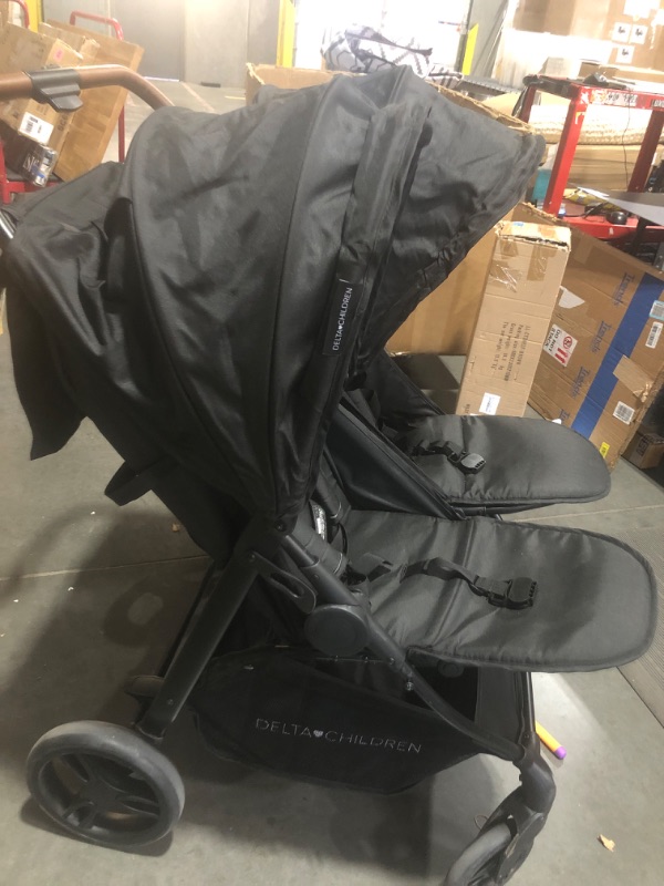 Photo 3 of ( important ) (see clerk notes ) 
Cruzer Double Stroller – Lightweight Side by Side with Reclining Seats, Extendable Canopies and Flat Fold, Black

