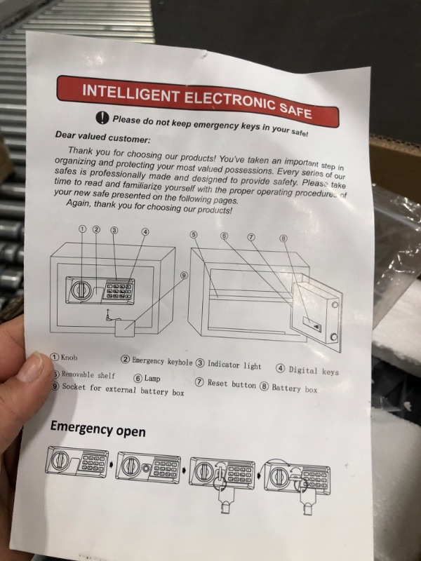 Photo 2 of 0.65 Cuft Small Fireproof Safe Box for HOME USE, Digital Home Security Safe Box with Combination Lock and Spare Keys, Electronic Safe for Home Firearm Medicine Money Documents Valuables 20HA