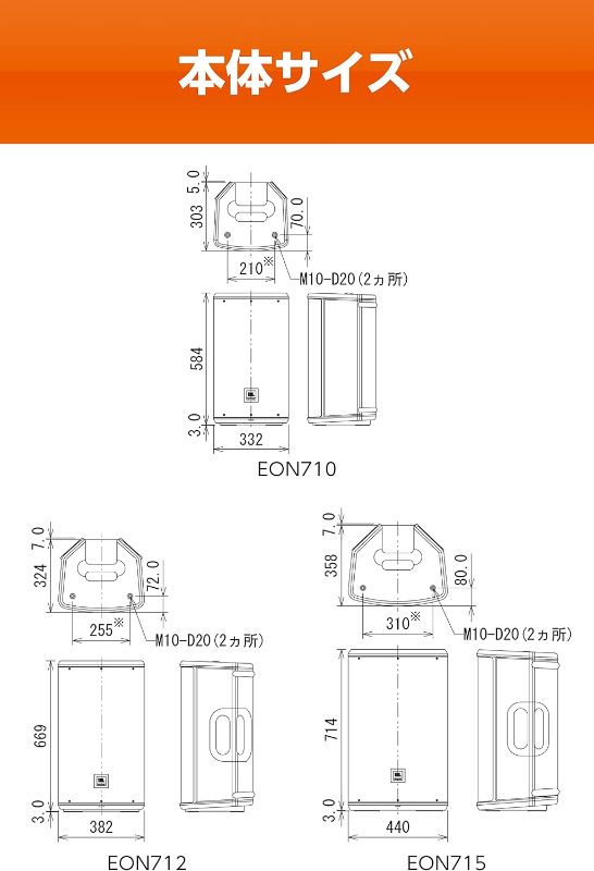 Photo 5 of JBL Professional EON710 Powered PA Loudspeaker with Bluetooth, 10-inch,Black 10-Inch Speaker Reinforcement