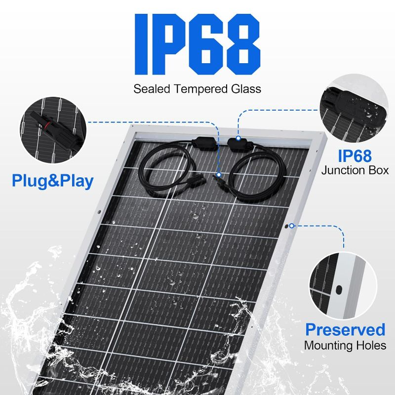 Photo 1 of ***USED - DAMAGED ON SIDE - SEE PICTURES - UNABLE TO TEST***
ECO-WORTHY Bifacial 195 Watt 12 Volt Solar Panel Monocrystalline Rigid High-Efficiency PV Module