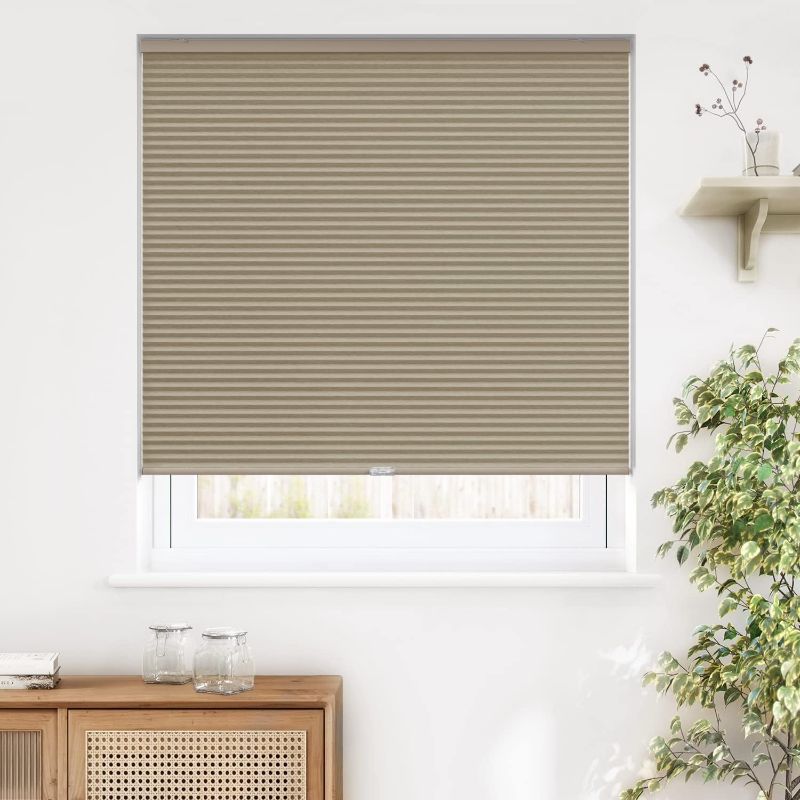 Photo 1 of * see images *
LazBlinds Cordless Cellular Shades, Blackout Privacy Light Blocking  Blinds for Windows Size 44'' W x 48'' H, Taupe 