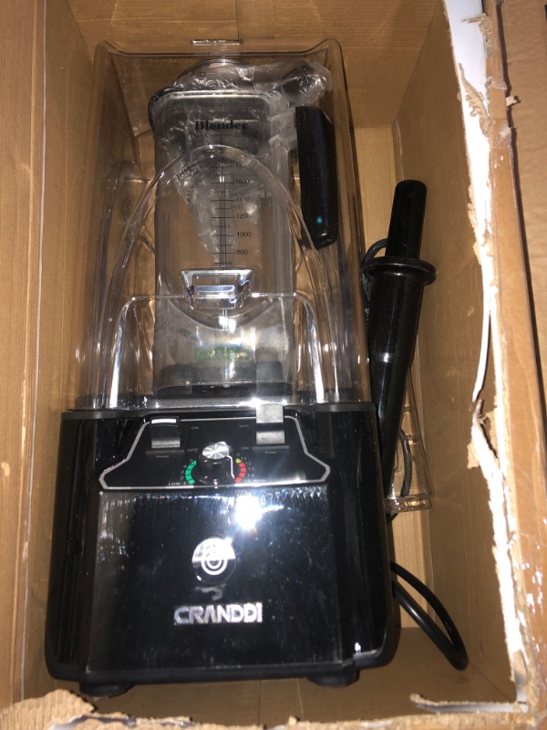 Photo 2 of (READ FULL POST) CRANDDI Quiet Commercial Blender with Soundproof Shield, 2200 Watt Professional Blenders for Kitchen with 80oz Jar and Self-Cleaning, High-Speed Blenders K90 Black