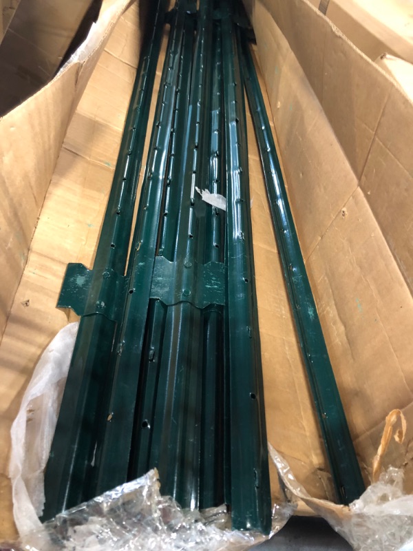 Photo 1 of (4 Sizes: 4-5-6-7 Feet) LADECH 6 Feet Sturdy Duty Metal Fence Post with 40 Zip Ties & 25 Post Clips– Garden U Posts for Fencing (6 Feet - Light - Set 10)
