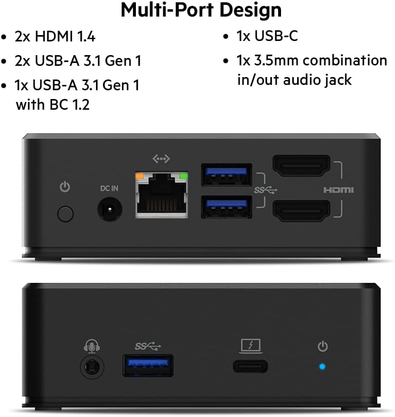 Photo 1 of ***DOESNT SUPPORT DUAL 4K RESOLUTION*** 


Belkin USB C Docking Station - USB Hub Dual 4k Computer Monitor Display - Dual HDMI, Thunderbolt, USB, Ethernet Ports - USB C Hub - 85W PD Power Delivery for Macbook Pro, iPad Pro & Chromebook Laptop
