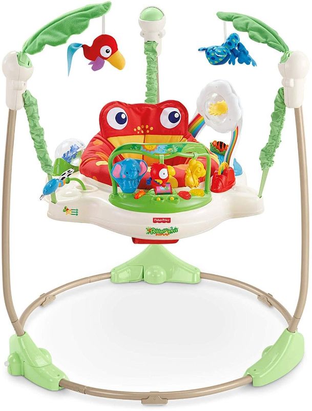 Photo 1 of Fisher-Price Baby Bouncer Rainforest Jumperoo Activity Center with Music Lights Sounds and Developmental Toys

