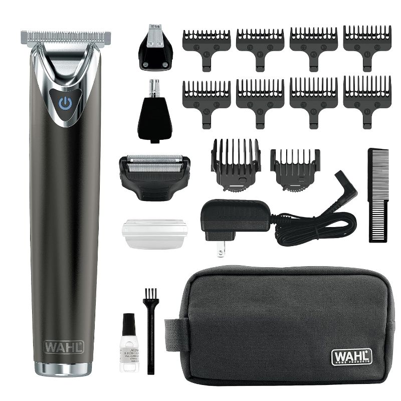 Photo 1 of Wahl USA Stainless Steel Lithium Ion 2.0+ Slate Beard Trimmer for Men - Electric Shaver, Nose Ear Trimmer, Rechargeable All in One Men's Grooming Kit - Model 9864
