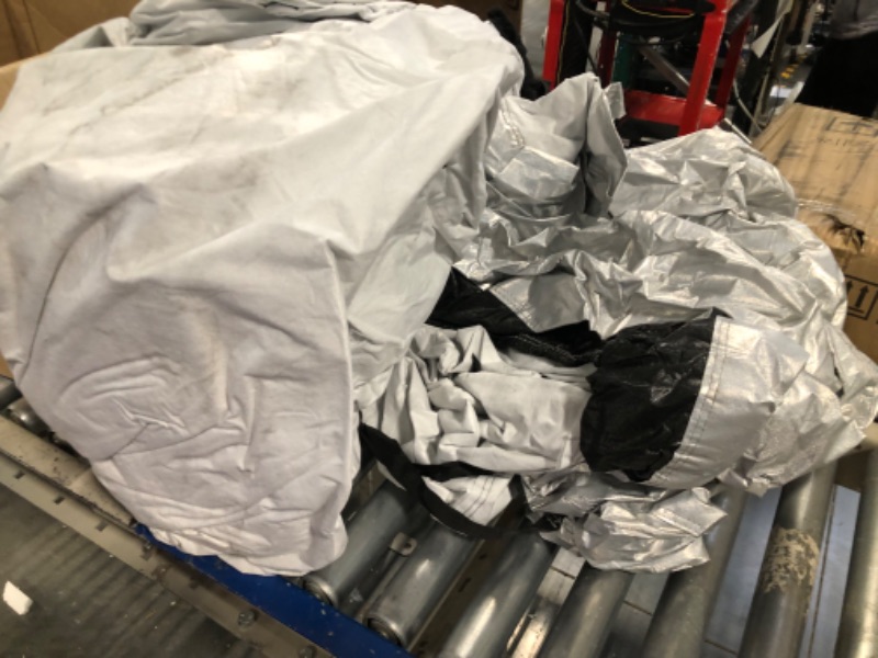 Photo 1 of Amazon Basics Silver Weatherproof Car Cover - 150D Oxford, Sedans up to 190"
