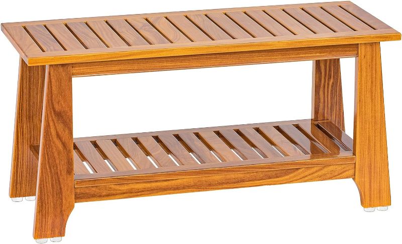 Photo 1 of 24" Teak Shower Bench with Shelf/Shower Benches for Inside Shower/Teak Shower Seat/Bathroom Bench/Teak Wood Benches for Showers/for Spa, Showers, Pools and Other Wet Environments,Patented Designs.
