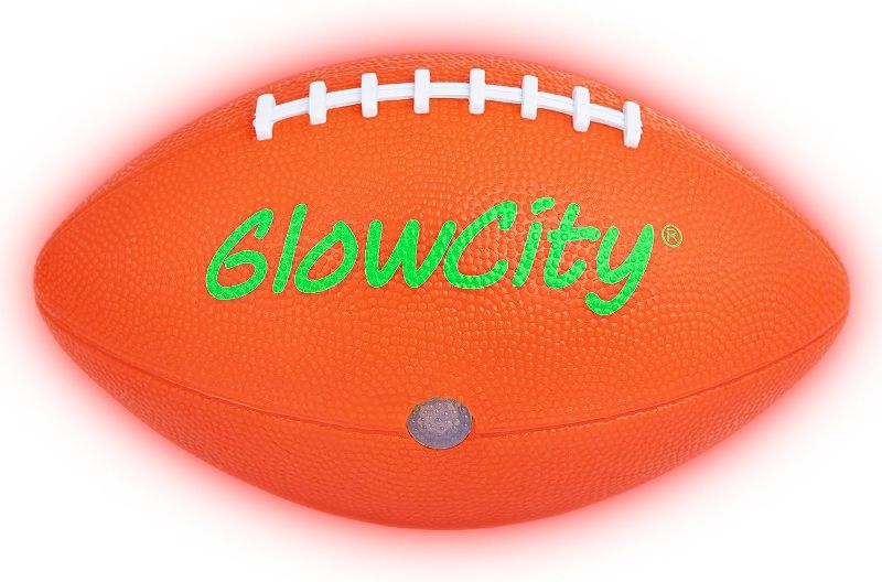 Photo 1 of GlowCity Glow in The Dark Football - Light Up LED Ball - Perfect for Evening Play, Camping, and Beach Fun!
