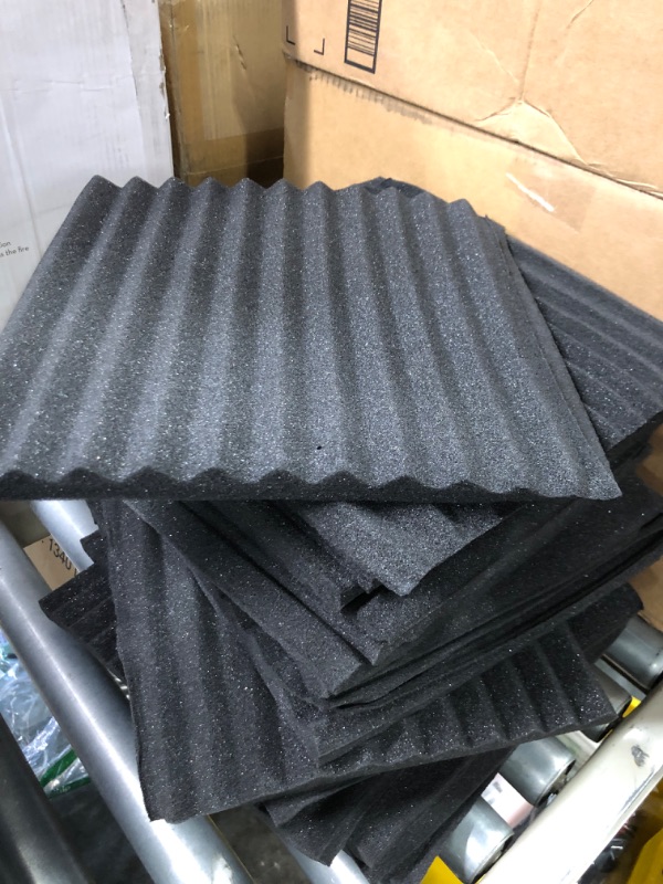 Photo 3 of 24 Pack Acoustic Panels, 1" X 12" X 12" Acoustic Foam Panels, Sound Proof Foam Panels, Self-Adhesive Soundproof Wall Panels,Fire-Proofed Soundproofing Wedges,Acoustic Treatment Foam for Home Foam-24p-1"