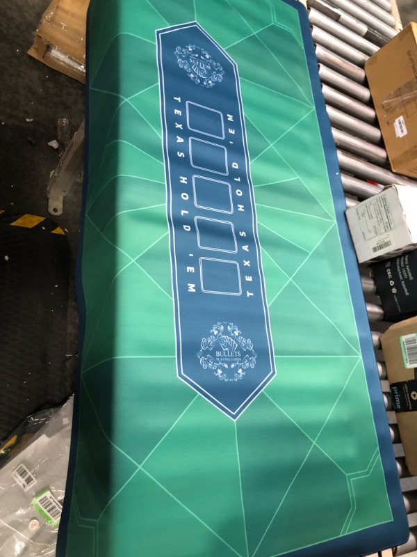 Photo 2 of Bullets Playing Cards - Paulie-Poker Layout - Table Top Mat 60" x 35" - Deluxe Playing mat for Casino Night - Green