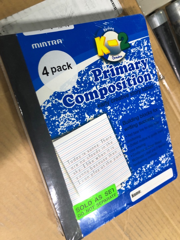 Photo 2 of Mintra Primary Composition Notebook (Full Sheet) (4 Pack, Blue Only) 4 Pack Blue Only