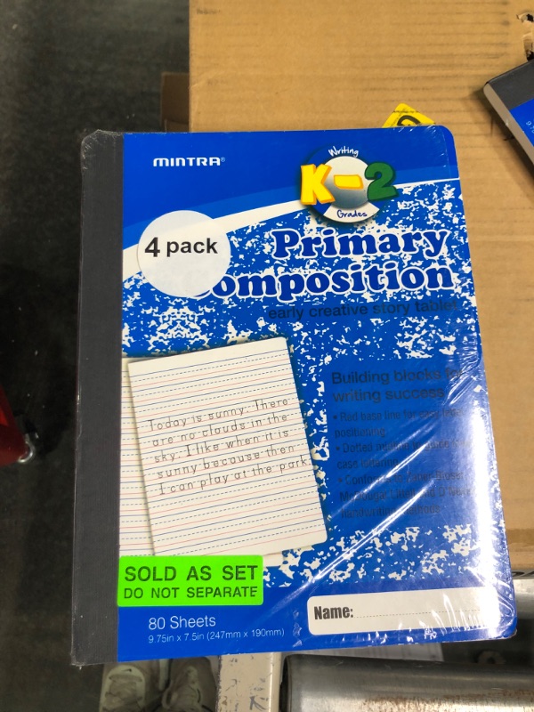 Photo 3 of Mintra Primary Composition Notebook (Full Sheet) (4 Pack, Blue Only) 4 Pack Blue Only