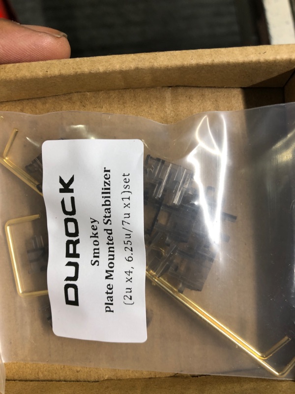 Photo 3 of DUROCK Translucent Smokey Plate Mount Stabilizer, 2U 6.25U 7U Gold-Plated Wires Compatible with Cherry MX Plate Stabilizers (Smokey Plate Mount 60/87 Kit)