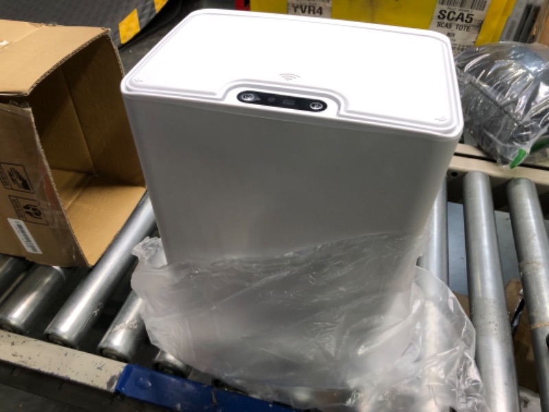 Photo 1 of Anborry Automatic Trash Can 3.5 Gallon Bathroom Touchless Motion Sensor Small Garbage Can with Lid Smart Electric Plastic Narrow Garbage Bin for Living Room Bedroom Office Kitchen(White,No Battery) 3.5 Gallon White