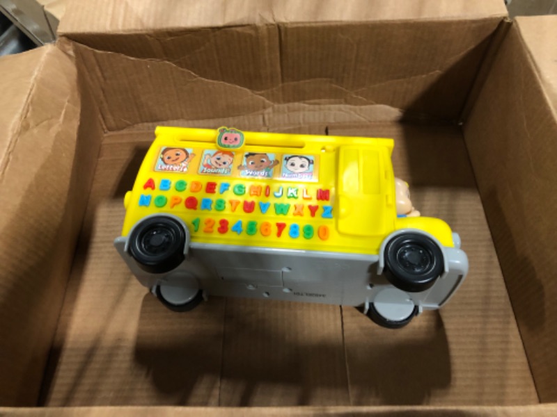 Photo 3 of CoComelon Musical Learning Bus, Number and Letter Recognition, Phonetics, Yellow School Bus Toy Plays ABCs and Wheels on the Bus, by Just Play
