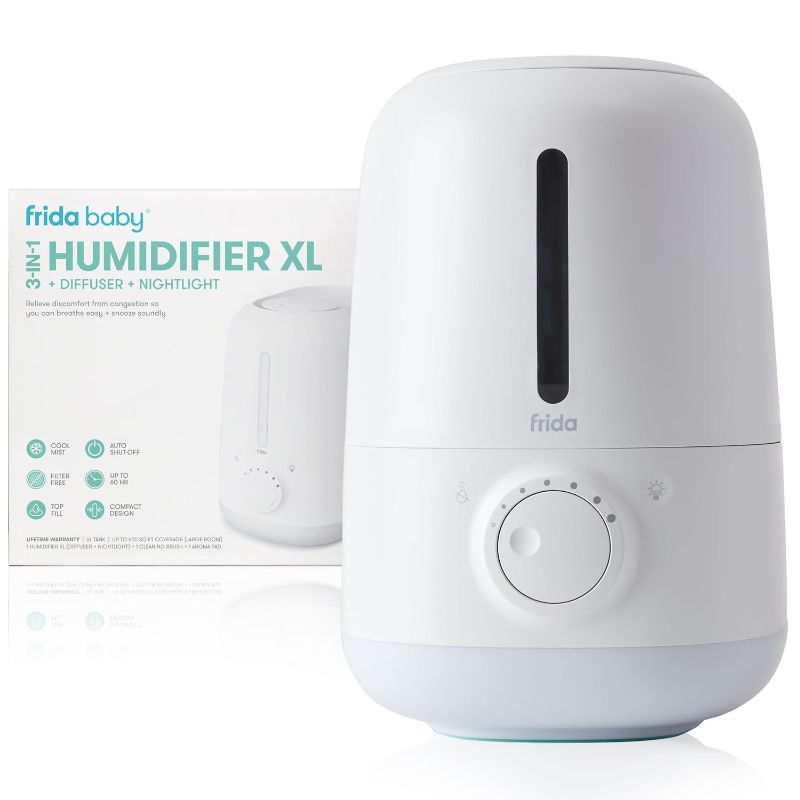 Photo 1 of Frida Baby 3-in-1 Humidifier XL + Diffuser + Nightlight | All-Day Operation for Large Rooms, Top-Fill 6L Tank, Variable Cool-Mist Control, Auto Shut-Off, Quiet, Carry Handle, Night Light, Diffuser
