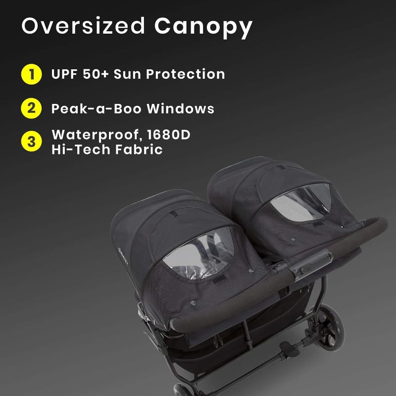 Photo 1 of Jeep Destination Ultralight Side x Side Double Stroller, Midnight
