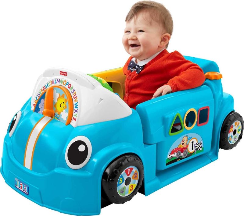 Photo 1 of Fisher-Price Laugh & Learn Baby Activity Center, Crawl Around Car, Interactive Playset with Smart Stages for Infants & Toddlers, Blue (Amazon Exclusive)
