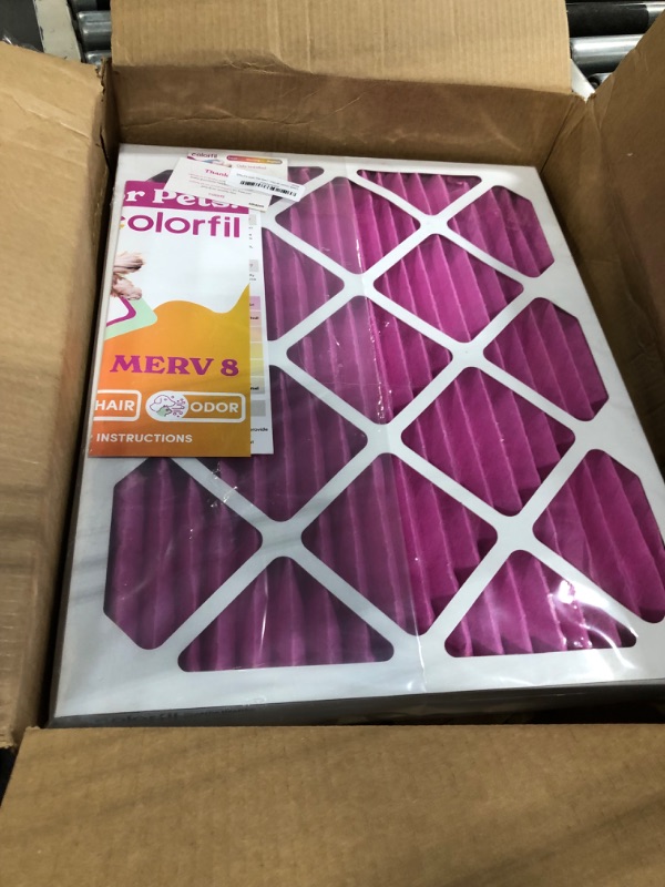 Photo 3 of 16x20x1 Air Filter by Colorfil | Color Changing Filters Designed for Cat and Dog Odor | MERV 8 Filter | Air FIlter 16x20x1 | Air Conditioner Filter | HVAC Filter for Pet Hair | 16x20 Air Filter 2 pack 2-Pack 16X20X1