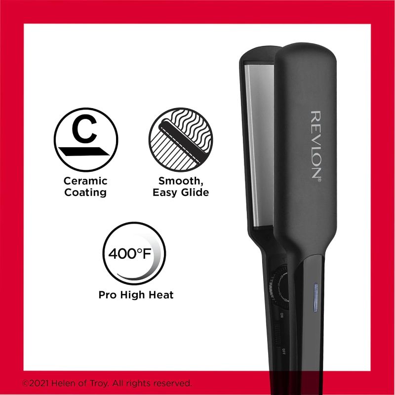 Photo 1 of REVLON Smooth and Straight Ceramic Flat Iron | Fast Results, Smooth Styles (2 in)
