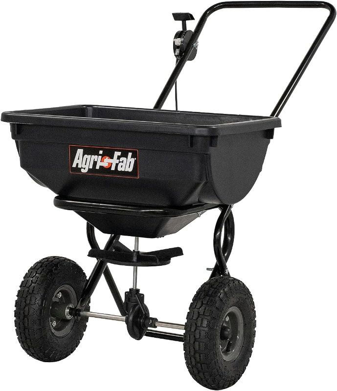 Photo 1 of Agri-Fab 45-03883-KD-AMZ 85-Pound Push Broadcast Spreader, Black
