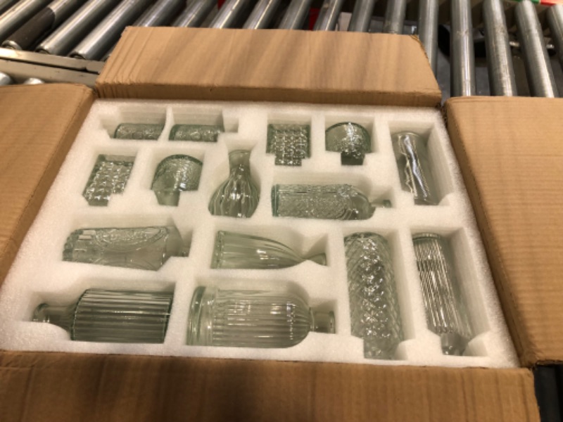 Photo 1 of Arme Glass Bud Vase Set of 30 Pcs?Small Glass Vases for Flowers?Clear Bud Vases in Bulk?Vintage Vases for Centerpieces?Small Glass Bud Vase for Rustic Wedding Decorations?Home Table Flower Decor Clear-style1 30 Pcs