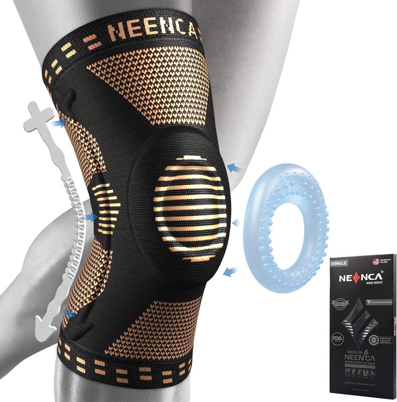 Photo 1 of NEENCA Copper Knee Brace for Knee Pain, Knee Support with Patella Pad & Side Stabilizers, Compression Knee Sleeve for Sport, Workout, Arthritis, ACL, Joint Pain Relief, Meniscus Tear- FSA/HSA APPROVED
