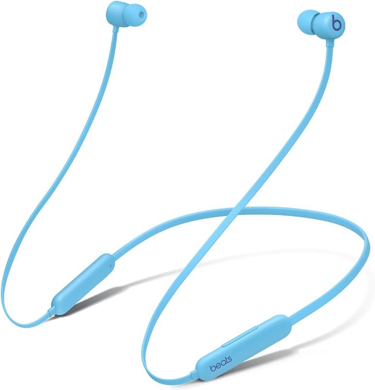 Photo 1 of Beats Flex Wireless Earbuds - Apple W1 Headphone Chip, Magnetic Earphones, Class 1 Bluetooth, 12 Hours of Listening Time, Built-in Microphone - Flame Blue
