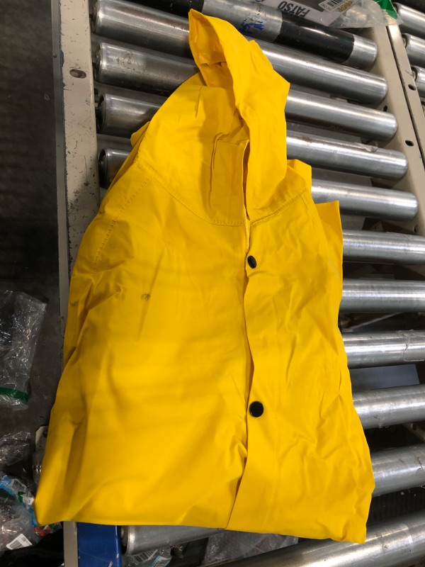 Photo 1 of Mens Long Hooded Safety Rain Jacket Waterproof Emergency Raincoat Poncho
