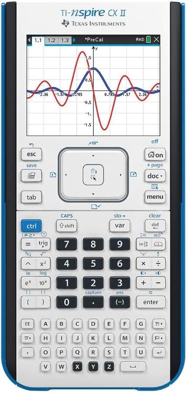 Photo 1 of Texas Instruments TI-Nspire CX II Color Graphing Calculator with Student Software (PC/Mac) White 3.54 x 7.48
Part of case is missing
