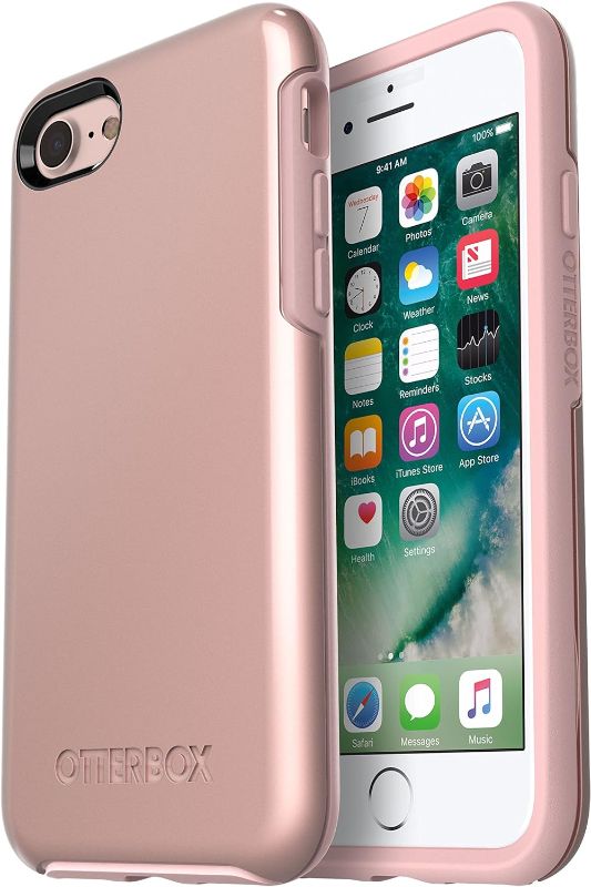 Photo 1 of OtterBox iPhone SE 3rd/2nd Gen, iPhone 8/7 (not compatible with Plus sized models) Symmetry Series Case - ROSE GOLD, ultra-sleek, wireless charging compatible, raised edges protect camera & screen
