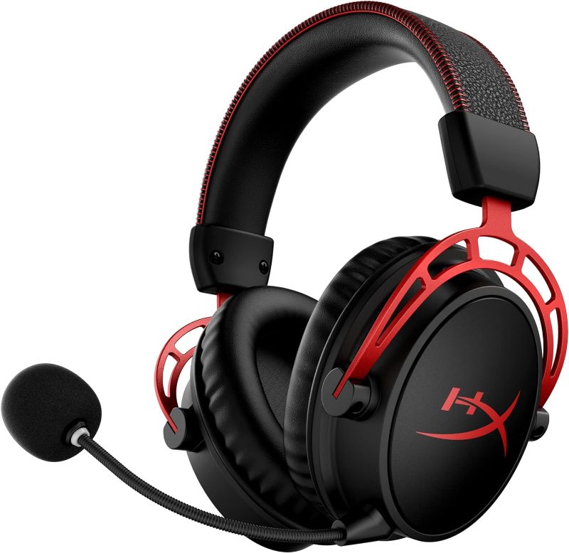 Photo 1 of HyperX Cloud Alpha Wireless - Gaming Headset for PC, 300-hour battery life, DTS Headphone:X Spatial Audio, Memory foam, Dual Chamber Drivers, Noise-canceling mic, Durable aluminum frame,Red
