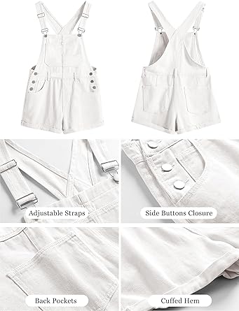 Photo 1 of ANRABESS Women's Denim Shortalls Loose Fit Sleeveless Adjustable Straps Shorts Bib Overalls Jean Shorts
