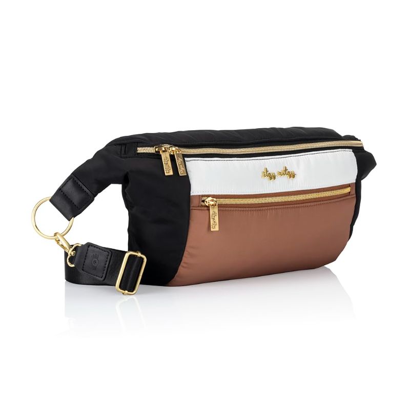 Photo 1 of Itzy Ritzy's Ritzy Pack Fanny Pack & Crossbody Diaper Bag - Multi-Use Lightweight Bag Features 6 Pockets & an Adjustable Strap - Wear As a Crossbody, Belt Bag or Shoulder Bag (Coffee & Cream)
