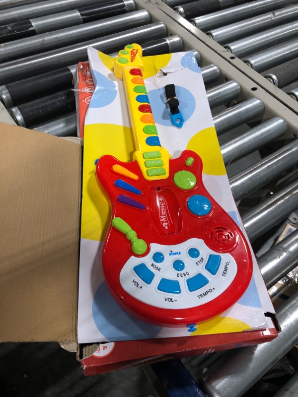 Photo 3 of Dimple Kids Handheld Musical Electronic Toy Guitar with Over 20 Interactive Buttons, Levers and Modes for Children, Best Toy & Gift for Girls & Boys (Guitar with Batteries)