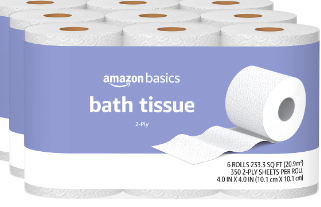 Photo 1 of Amazon Basics 2-Ply Toilet Paper, 3 Rolls 