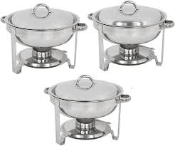 Photo 1 of 4-Pack 5Qt Stainless Steel Chafing Dish Set for Breakfast Buffet
