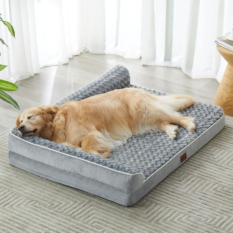 Photo 1 of *COVER ONLY-NO FOAM* BFPETHOME Large Orthopedic Bed for Large Dogs-Big Waterproof Sofa Dog Bed with Removable Washable Cover, Large Dog Bed with Waterproof Lining and Nonskid Bottom,Pet Bed for Large Dogs.
