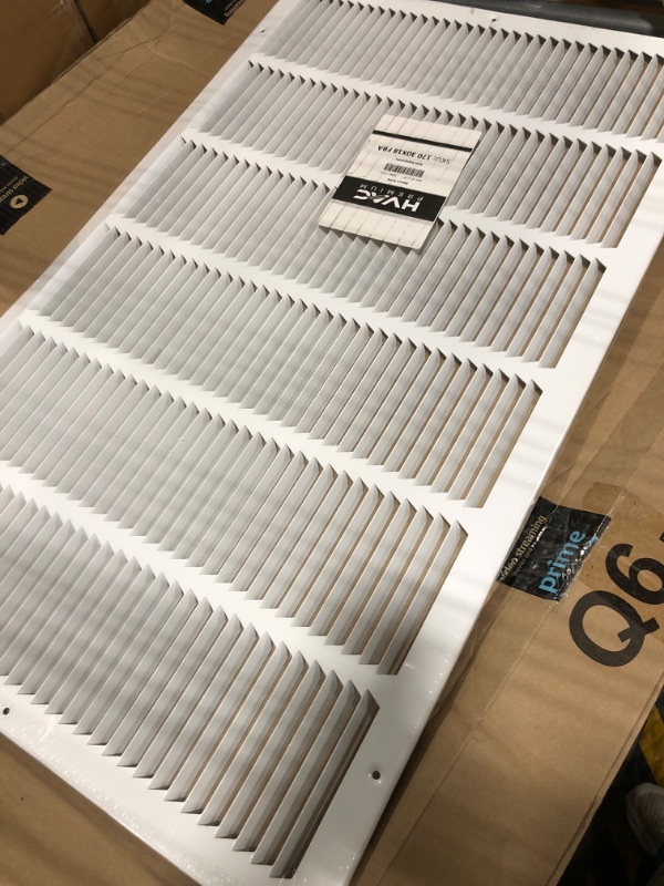 Photo 3 of 30"w X 18"h Steel Return Air Grilles - Sidewall and Ceiling - HVAC Duct Cover - White [Outer Dimensions: 31.75"w X 19.75"h] 30 X 18 White