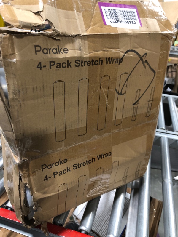 Photo 2 of PARAKE 4-Pack Stretch Wrap Film, 15 Inch x 1000 Feet Shrink Wrap with Handles, Industrial Strength Plastic Wrap Roll, Heavy-Duty Shrink Film Roll, for Moving Storage Pallet Packing, 60 Gauge, Clear (2 boxes- 8 total)