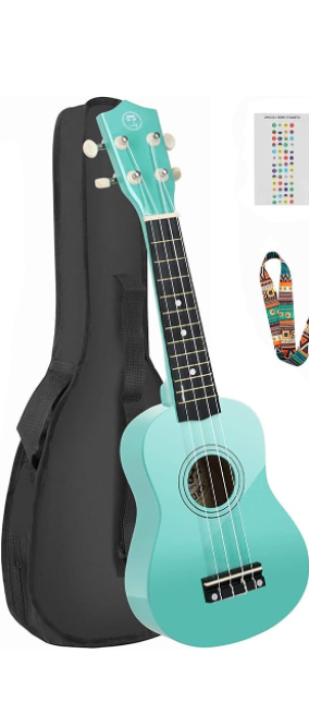 Photo 1 of Asmuse Concert Ukulele Mahogany 23 Inch Ukelele for Kids with Free Online Lesson Gig Bag Strap Nylon String Tuner Picks (Blue)
