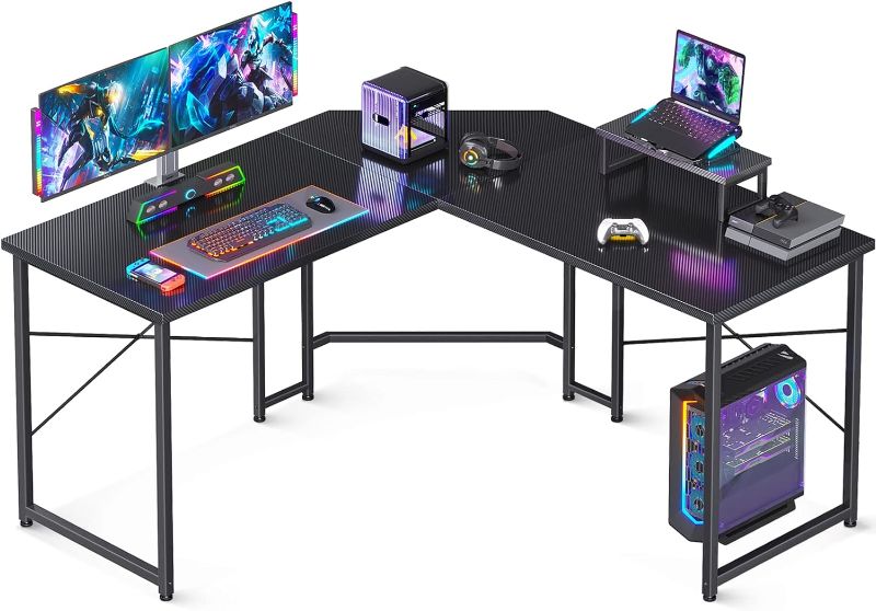 Photo 1 of ODK L Shaped Desk for Small Space Home Office, 47 Inch L Shaped Gaming Desk, PC Gaming Corner Desk, Modern L-Shaped Writing Table Computer Desk, Black
