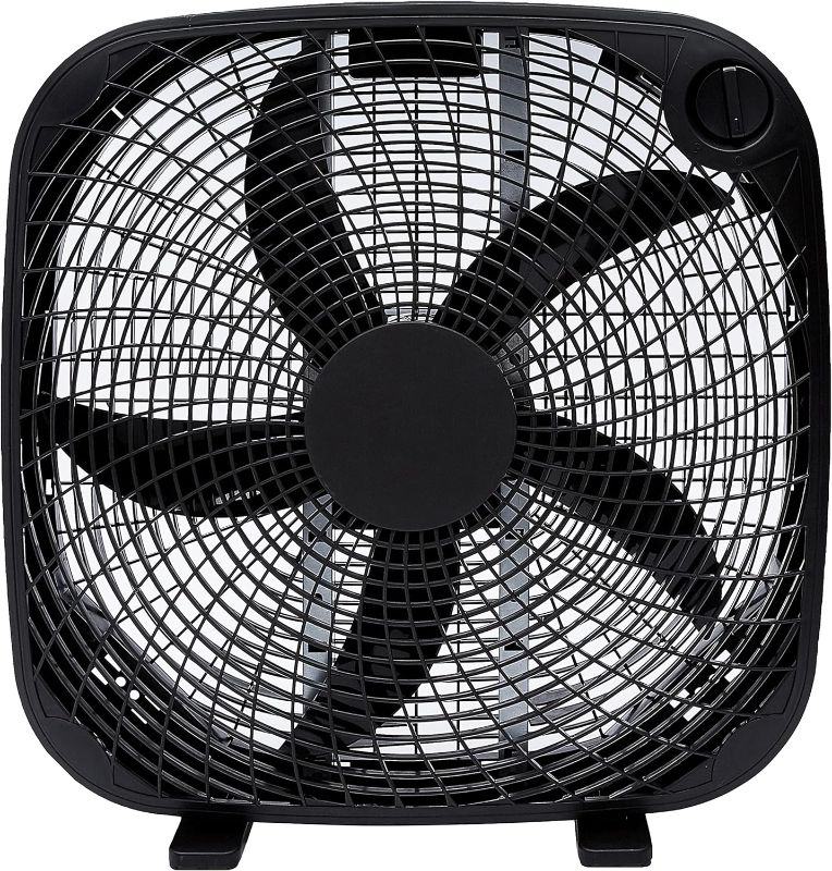 Photo 1 of Amazon Basics 3 Speed Box Fan, 20 Inch, Black
