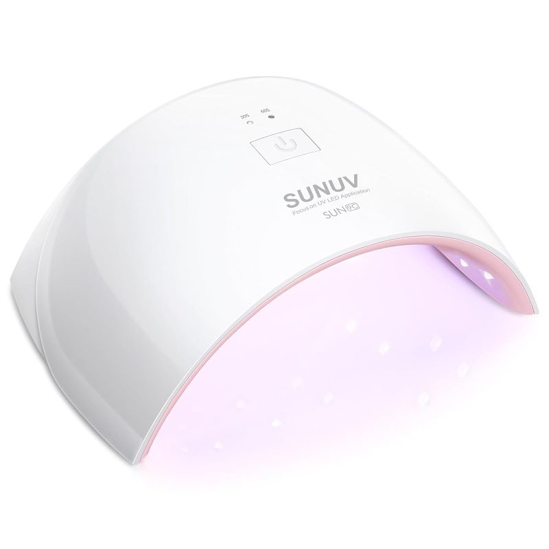 Photo 1 of SUNUV UV LED Nail Lamp, UV Light for Nails Dryer for Gel Nail Polish Curing Lamp with Sensor 2 Timers SUN9C Pink Gift for Women Girls
