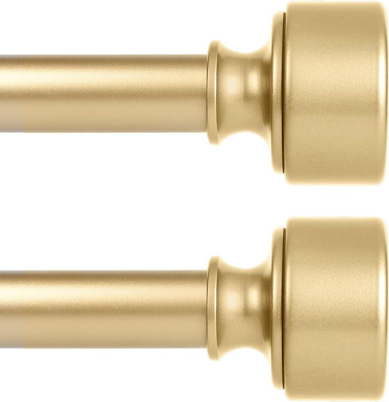 Photo 1 of 2 Pack Gold Curtain Rods for Windows 48 to 84 Inch(4-7ft),Noble Metal End Cap Curtain Rods,1” Diameter Heavy Duty Curtain Rod,Adjustable Drapery Rods,Telescoping Window Curtains Rod 36-88",Brass Gold
*not exact pciture*