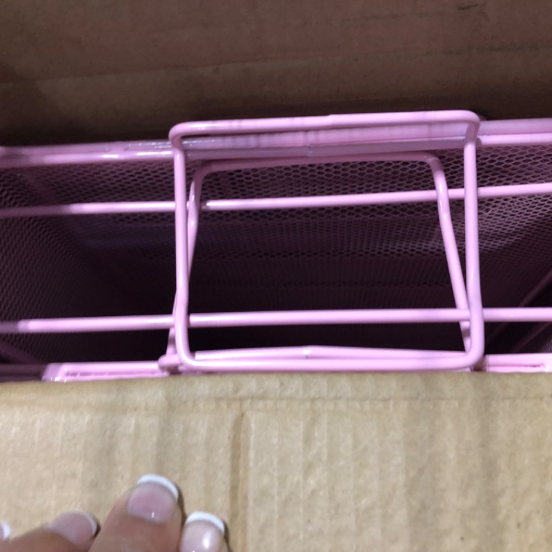 Photo 6 of LUCYCAZ Paper Tray - Letter Tray Desk Organizer, 2 Tier Stackable Paper Tray Pink File Organizer for School and Office Pink-2