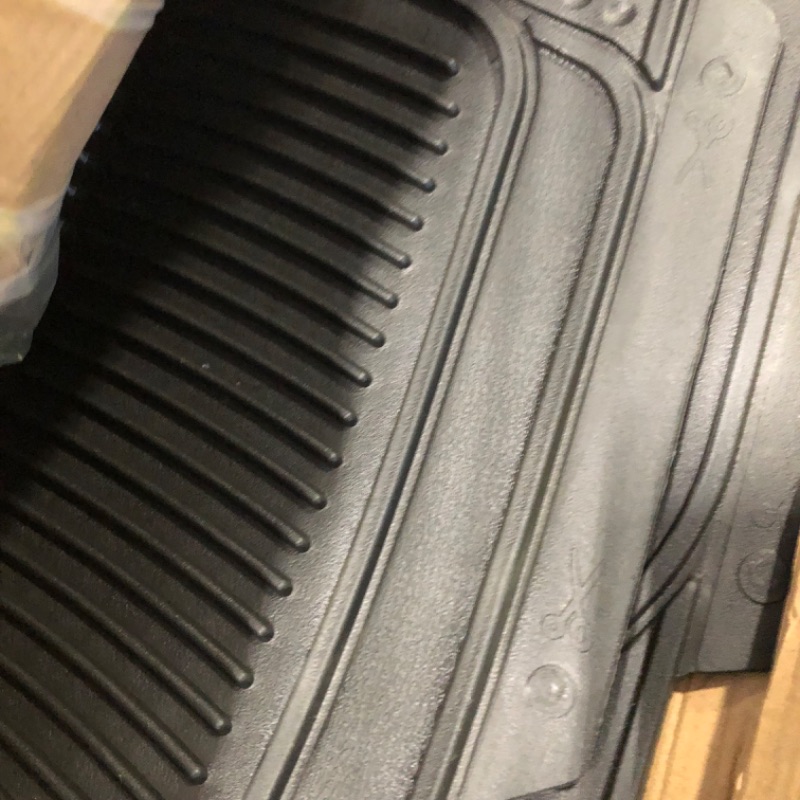 Photo 1 of FH Group Automotive Floor Mats Solid ClimaProof for all weather protection Universal Fit Trimmable Heavy Duty fits most Cars, SUVs, and Trucks, 3pc Full Set Black